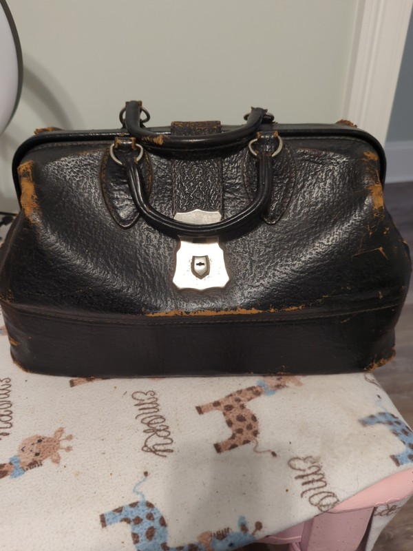 Vintage Schell Leather Doctors Bag Cowhide 14x9x7 gallery