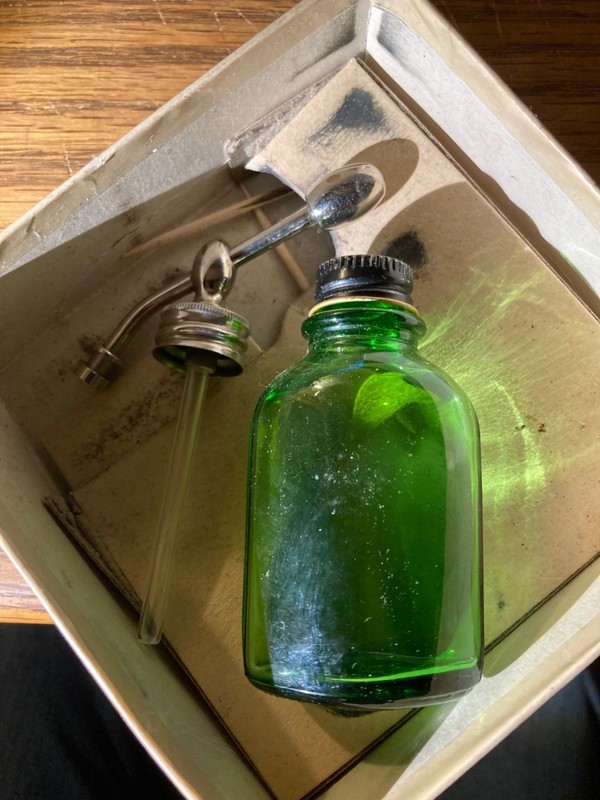 Rexall Defender Throat and Nasal Atomizer Spray Glass Bottle R-1542 Vintage gallery