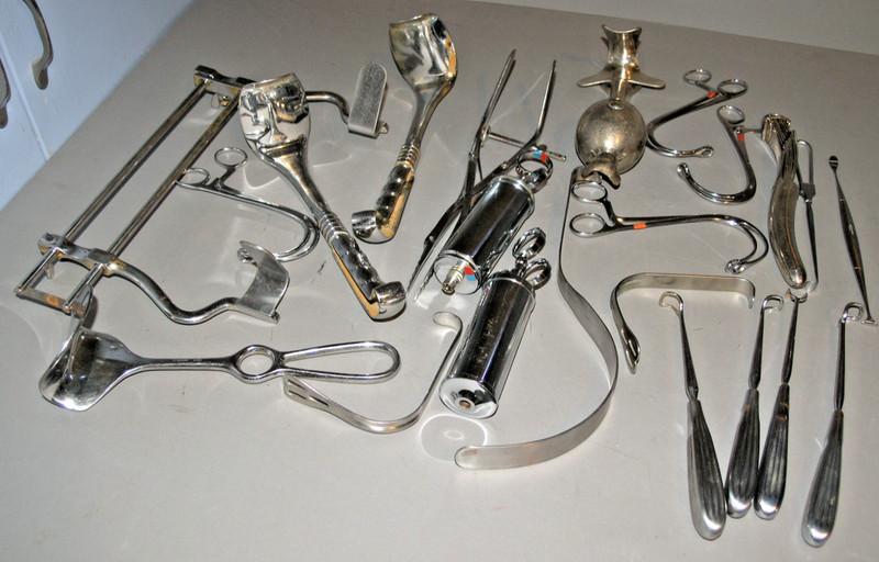 Lot Of 28 Germany Stainless Medical Instruments w/ D.R.G.M. Uterine Dilator Set