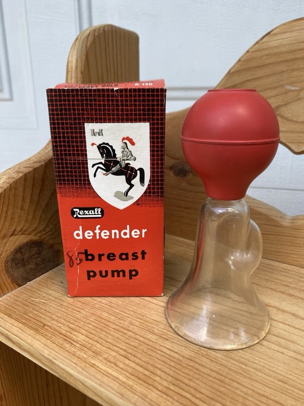Vintage Rexall Glass Breast Pump W/ Box Medical Device Oddity Collectible