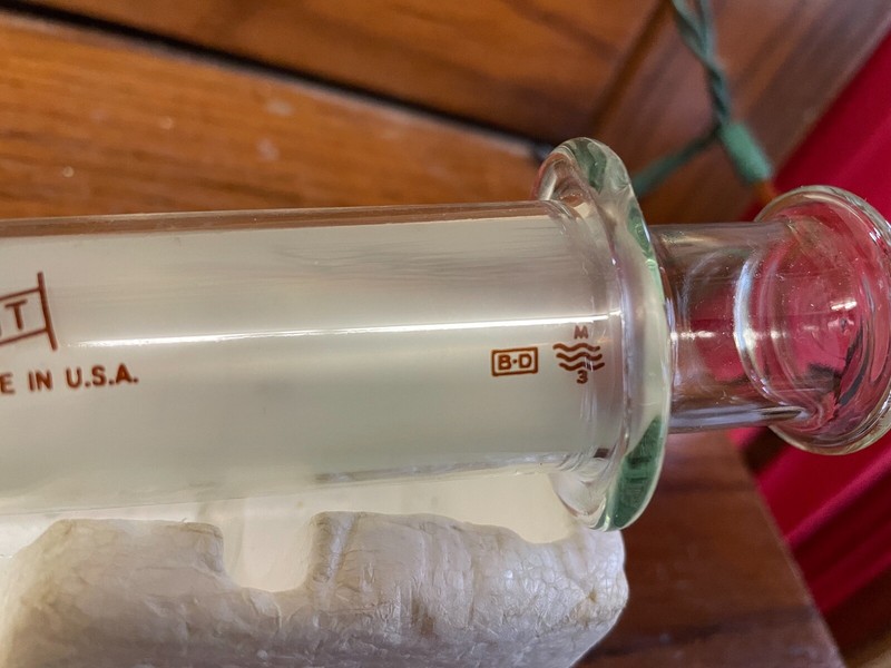 Vintage B-D Multifit 50cc Glass Syringe Made In U.S.A. gallery