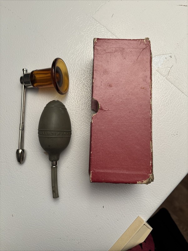 Vintage DeVilbiss Healthcare Atomizer #14 with Box and Paperwork USA Amber Glass gallery