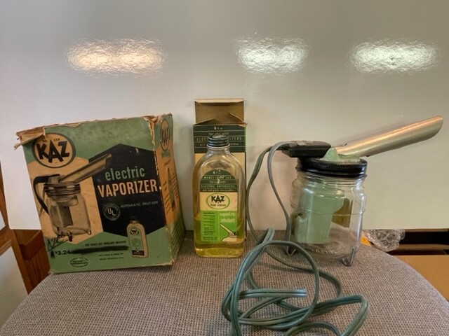 Vintage 1954 KAZ Electric Vaporizer- Model 55B Untested- Parts Only w/6oz Bottle