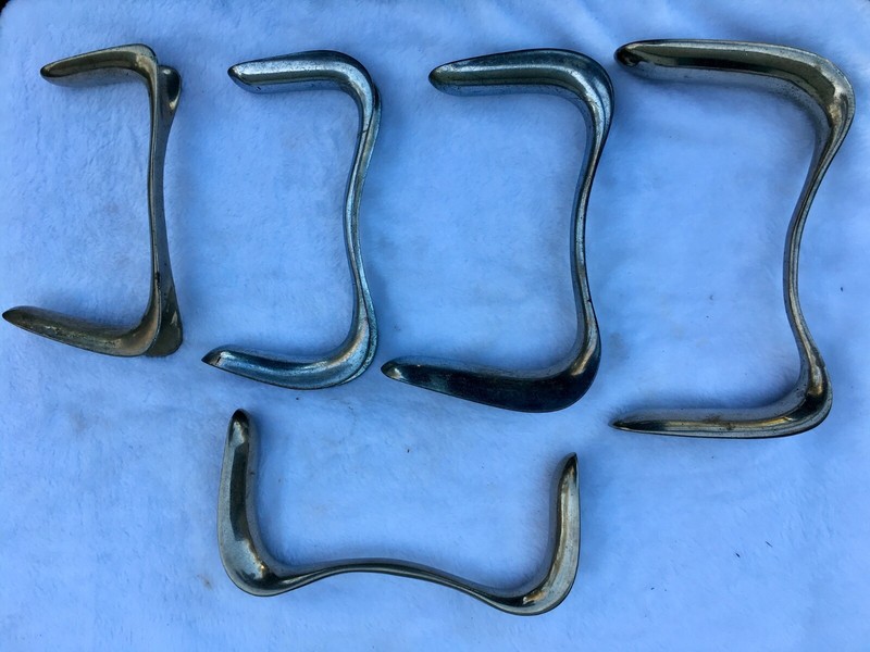 Lot 5 Vtg Sims’ Vaginal Speculum Retractor obstetric ob/gyn medical instruments