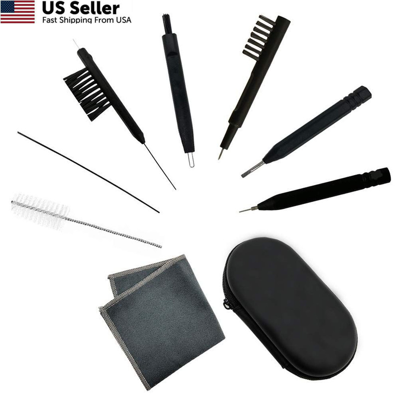 8 Pieces Hearing aid Amplifier Cleaning Tools, Earbuds/Headphones Black