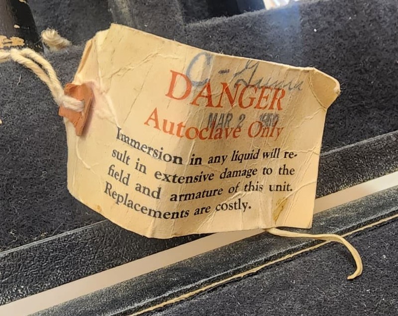 Vintage 1950 autopsy luck bone saw in a box Zimmer MFG CO. Not for medical use! gallery