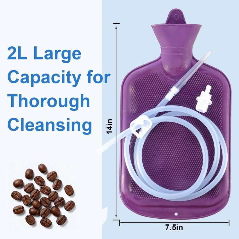 AOVETKER Enema Bag Kit for Women & Men, Colon Cleanse 2L Purple gallery