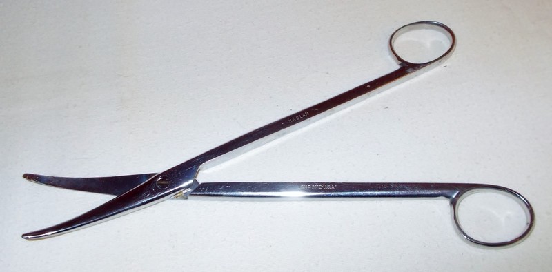 Vintage HASLAM CHROME USA Heavy Curved Angle FORCEPS +