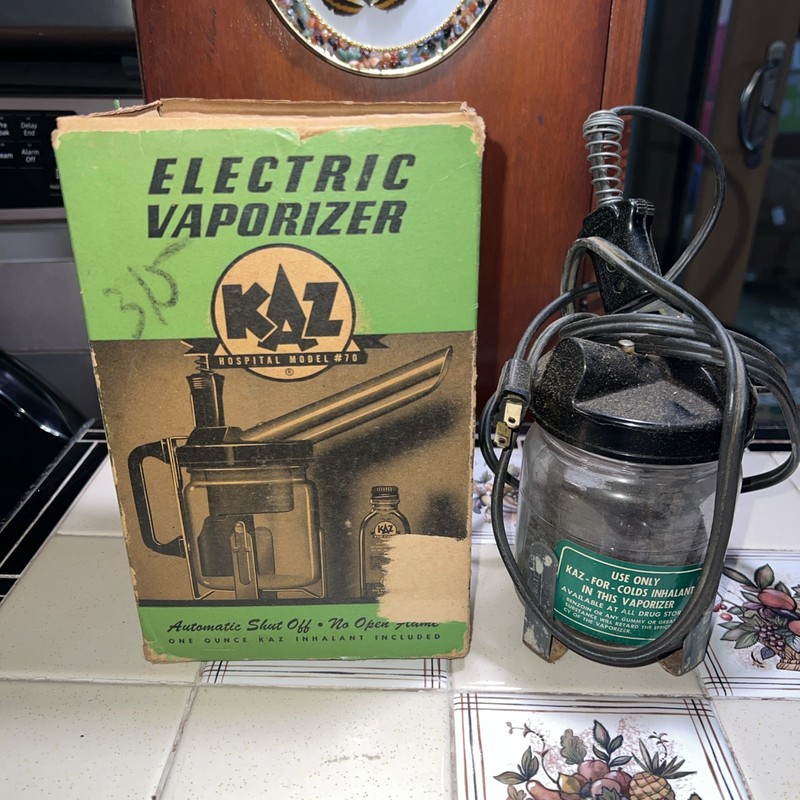 Vintage Vaporizer KAZ Medical Electric Jadeite Porcelain Glass Box 55B
