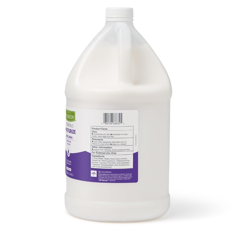 Medline Remedy Essentials Moisturizing Body Lotion (1 Gallon Bottle), 1 Count, F gallery