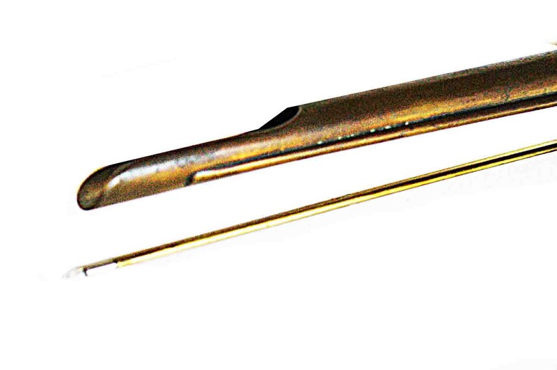"PILLING-PHILA USA" marked 9 1/2" Long Brass LARYNGOSCOPE w/ Light Carrier/Bulb gallery