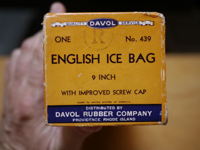Vintage Antique WWII DAVOL Rubber Co. English Ice Bag #439 9" w/ Original Box gallery