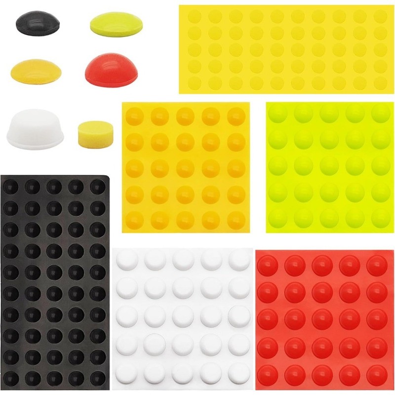 200 Pcs Bump Dots for Visually Impaired, 5 Colors 4 Sizes 3 Shapes Low Vision