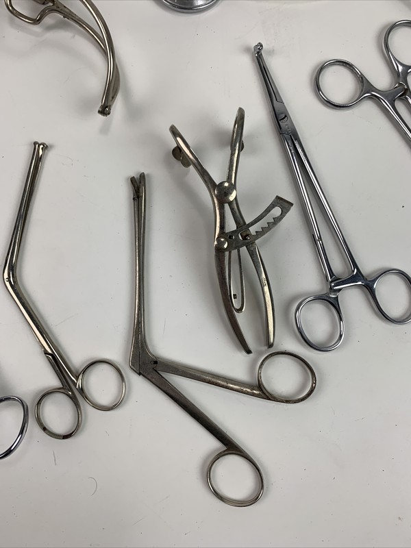 Large lot vtg OBGYN instruments - Clamps, Stethoscope, Richter, Adams, gallery