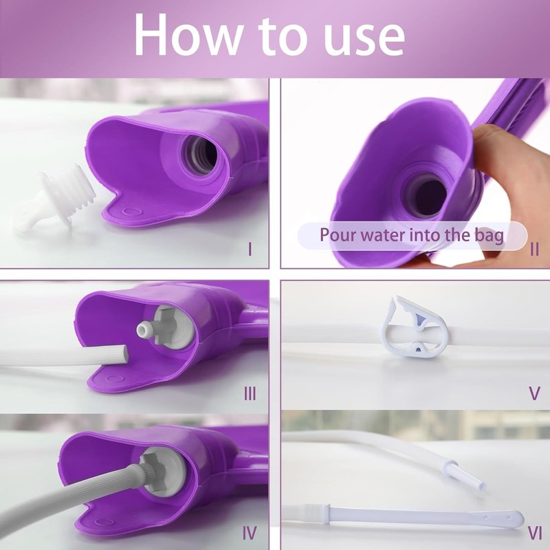 Coffee Enema Bag Kit, Douche Combination Kit for Men and Women 2L, Purple gallery