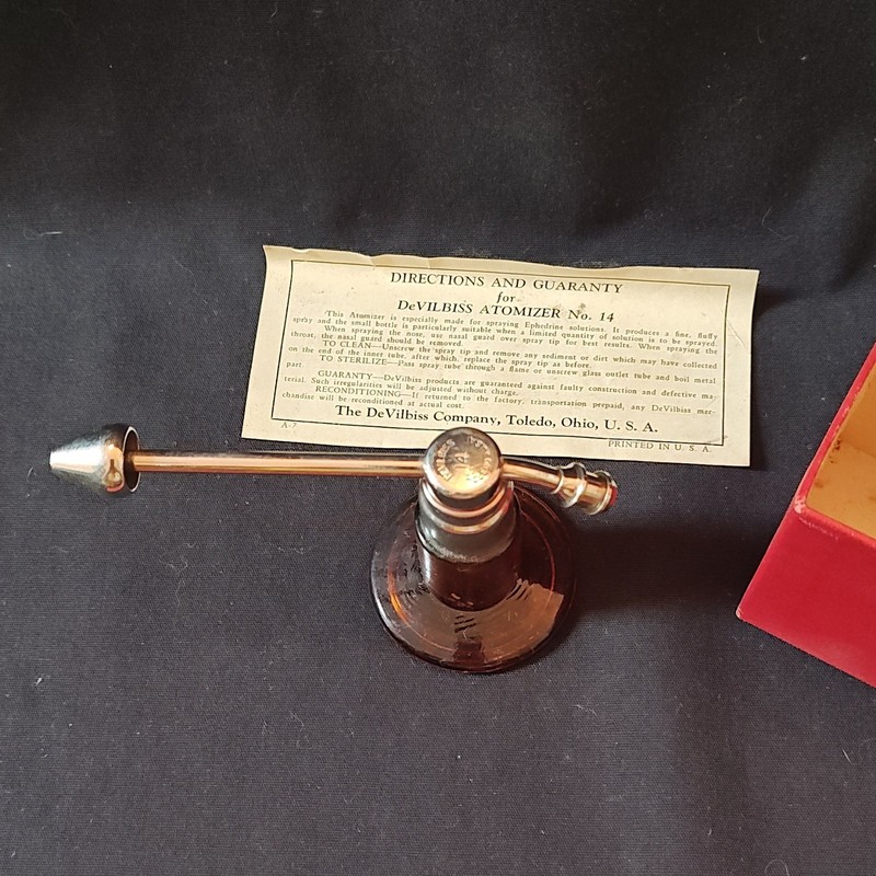 DeVilbiss No. 14 Atomizer for Ephedrine Solutions with Box and Instructions gallery