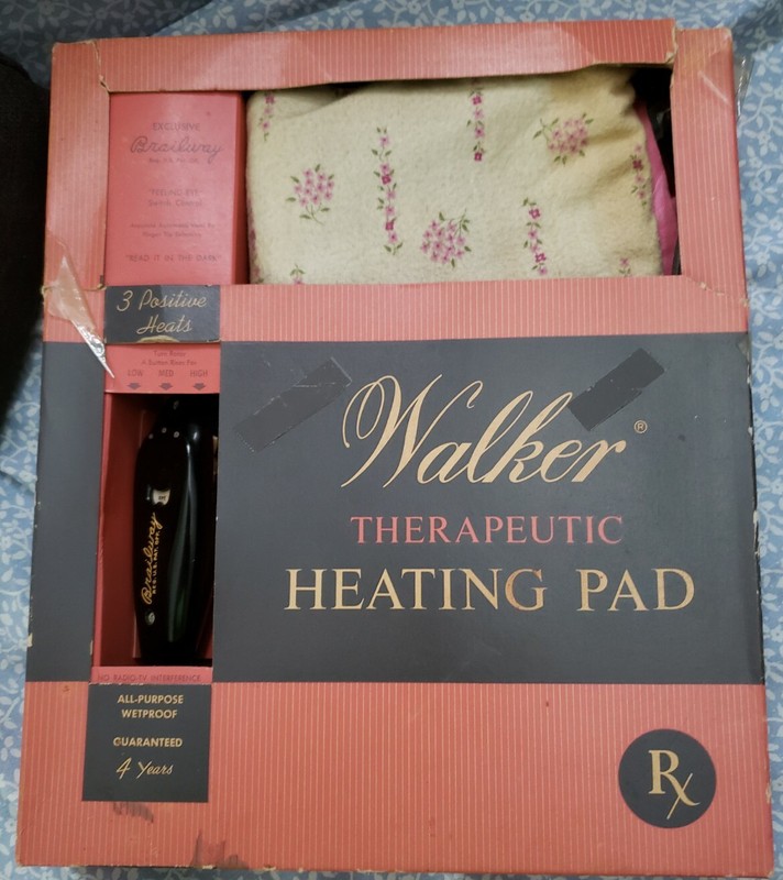 Rare Vintage No. 207 Walker Electric Heating Pad w/ Brailway Feeling Eye Switch