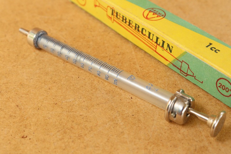Vintage Unused Glass Syringe Prema Tuberculin Boxed 1 ml cc 1960s Czechoslovakia gallery