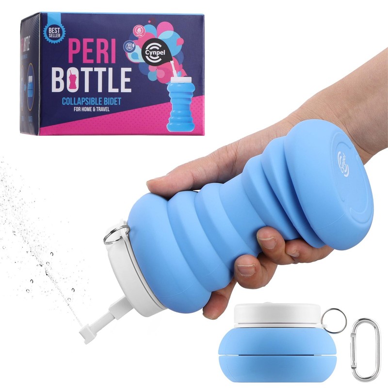 Cynpel Foldable Peri Bottle - Compact Leak-Proof Portable Travel Bidet Blue