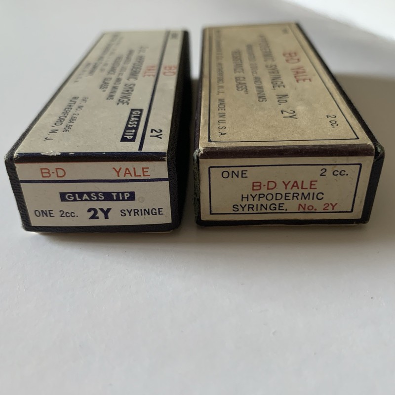 Lot of 2 Vintage B-D YALE HYPODERMIC SYRINGE No. 2Y Made USA In Original Box 2cc gallery