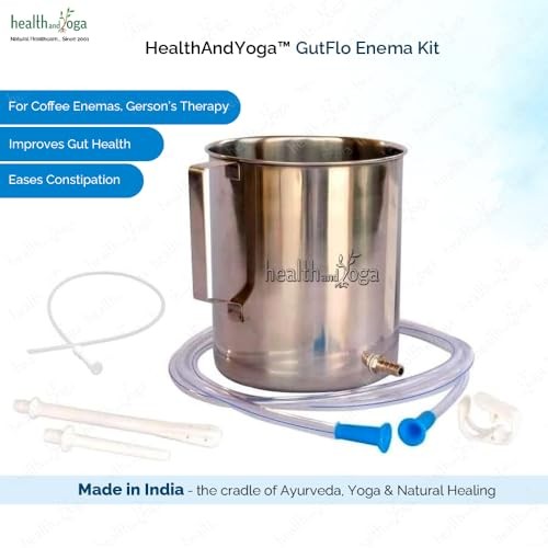HealthAndYoga™ GutFlo Enema Kit (Stainless Steel Bucket- 2 Quarts, Silver gallery