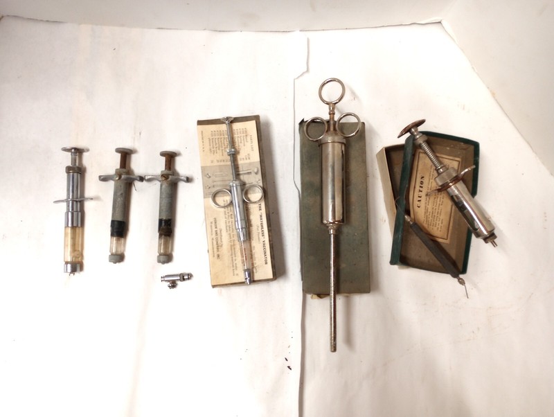 Collection of Vintage Glass/Stainless Hypodermic Syringes – As is