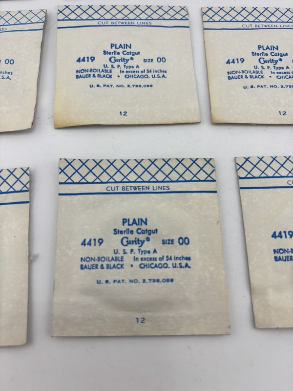 Vintage Curity Plain Surgical Gut Sutures Size 00 Kendall 4419 NOS Lot 12 gallery
