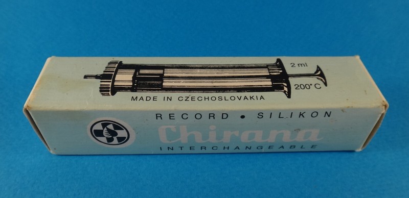 Vintage Glass Syringe Luer 2ml Interchangeable Chirana Czechoslovakia in Box gallery