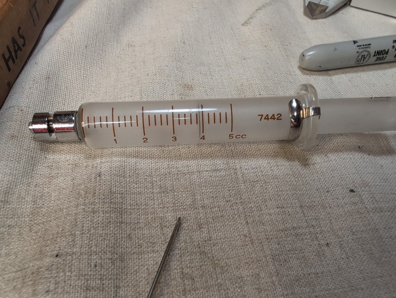 Glass Hypodermic Needle by Becton and Dickerson - B-D & Yale 5cc - 2 Attachments gallery