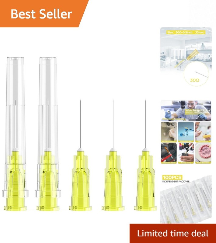 Versatile 30 Gauge Sterile Needles – 100 Individually Packaged for Lab Use