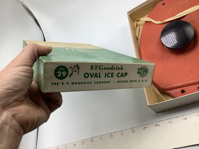 ORIGINAL -- B F Goodrich -- OVAL ICE CAP in box -- RED gallery
