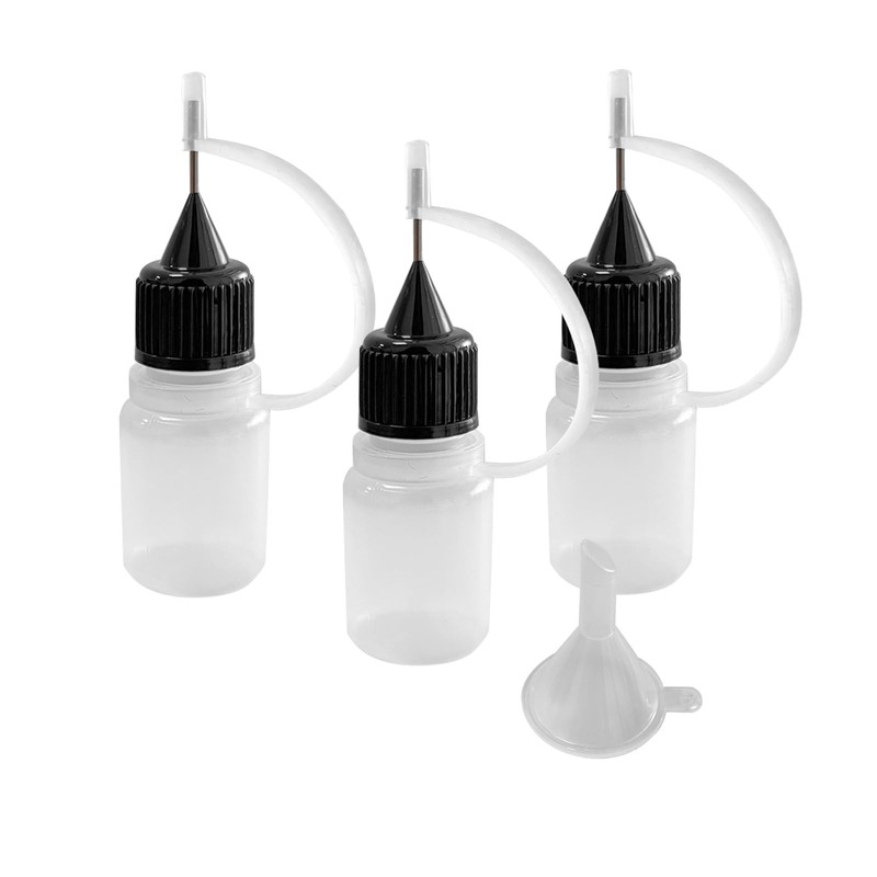 Augeny 3PCS Needle Tip Glue Bottle, 5ML Blunt 5 ml, Transparent