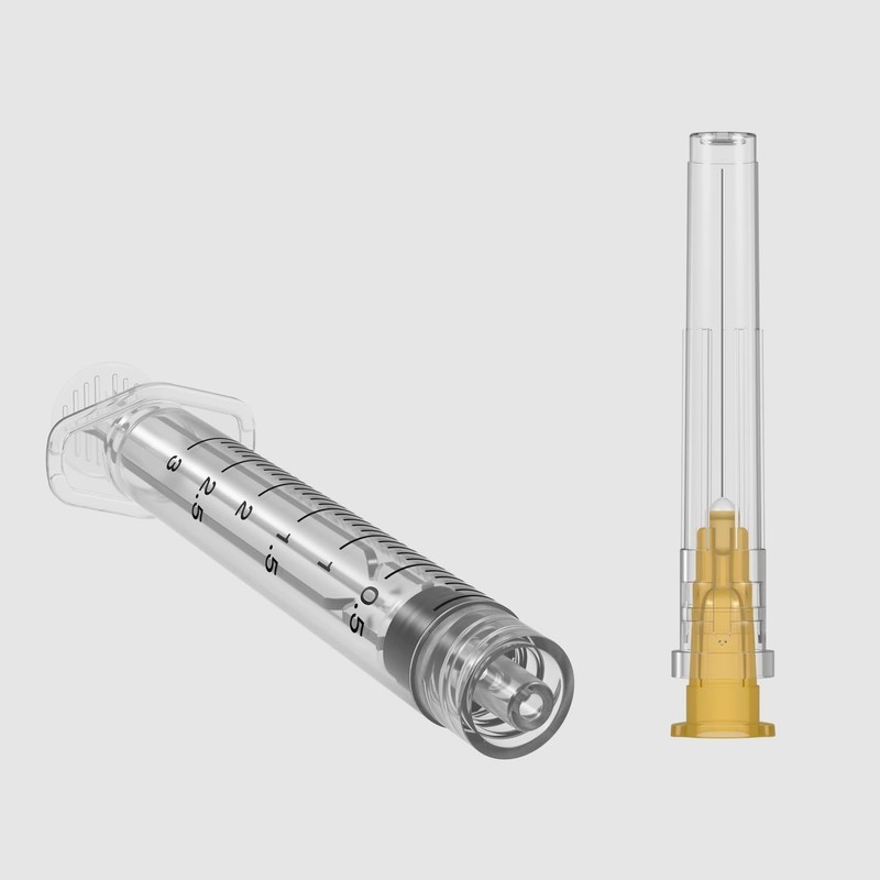 25 Gauge 1 inch Needle with Syringe(30 Pack), 3ml Luer Lock Syringes with Needle