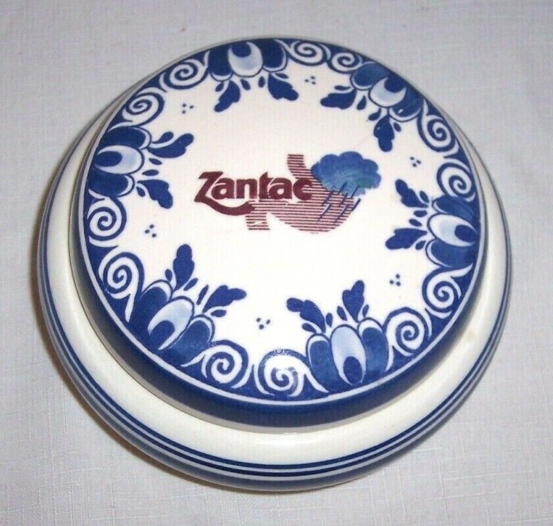 DELFT BLUE GLAXO Pharmaceutical Advertising Pill Zantac Medical TRINKET BOX