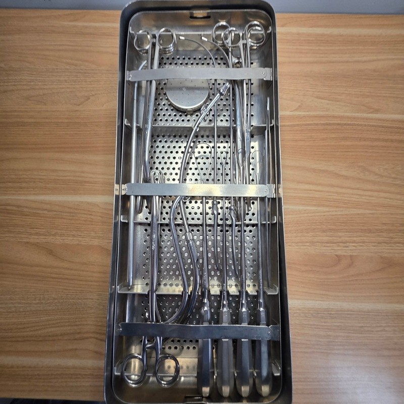Rare WWII Era Aesculap Sterilcontainer Obstetric Surgical Instrument Set Medical