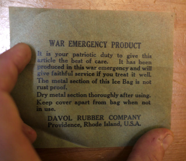 Vintage Antique WWII DAVOL Rubber Co. English Ice Bag #439 9" w/ Original Box gallery