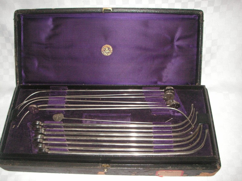 OLD, 1800'S SURGICAL, GYNECOLOGICAL SET, URETHRA PROBE RODS, MAW, LONDON gallery