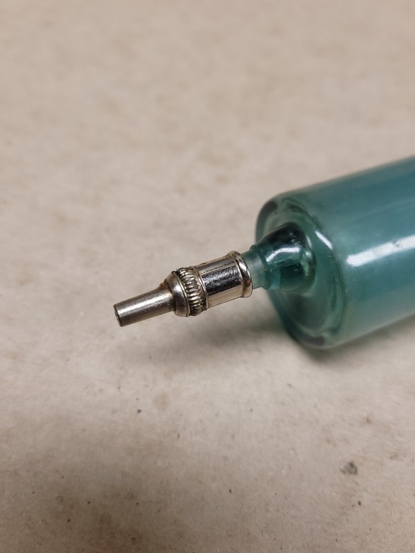 Antique 1930s VIM Emerald No 851 Medical Syringe Green Glass RARE 50CC Large gallery