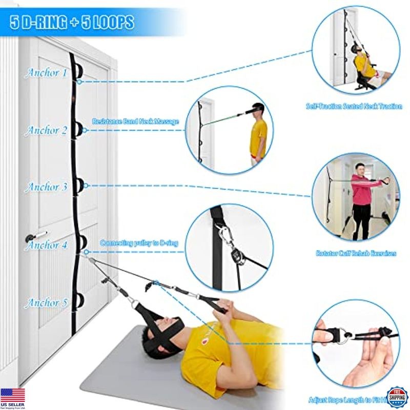 ATENTO Cervical Neck Traction Device - Over Door Spine Decompression Hammock gallery