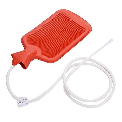 Rubber Douche / Enema Bag, Hot Water Bottle Combination 7 Piece Set, Red gallery