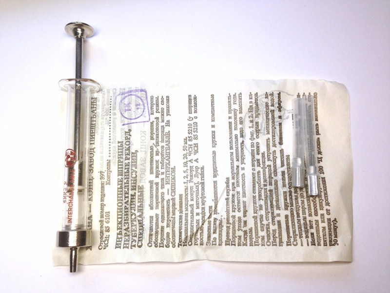 1 ml Czechoslovakia VINTAGE REUSABLE HYPODERMIC GLASS SYRINGE 1980s NEW gallery