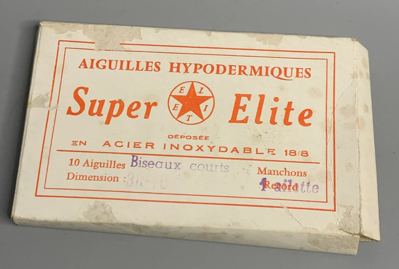 vintage Super Elite 10 hypodermic needle medical shot acier inoxydable from 1940