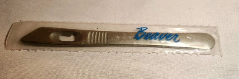 Beaver Tail Flat Scalpel Knife Handle Single Use Antique Surgical Tool 5" SEALED gallery