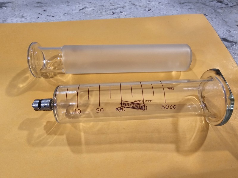 Vintage B-D Glass 50 Cc Syringe Medical (CT)