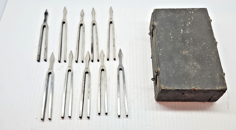 10 Vintage Medical Tuning Forks With Box gallery