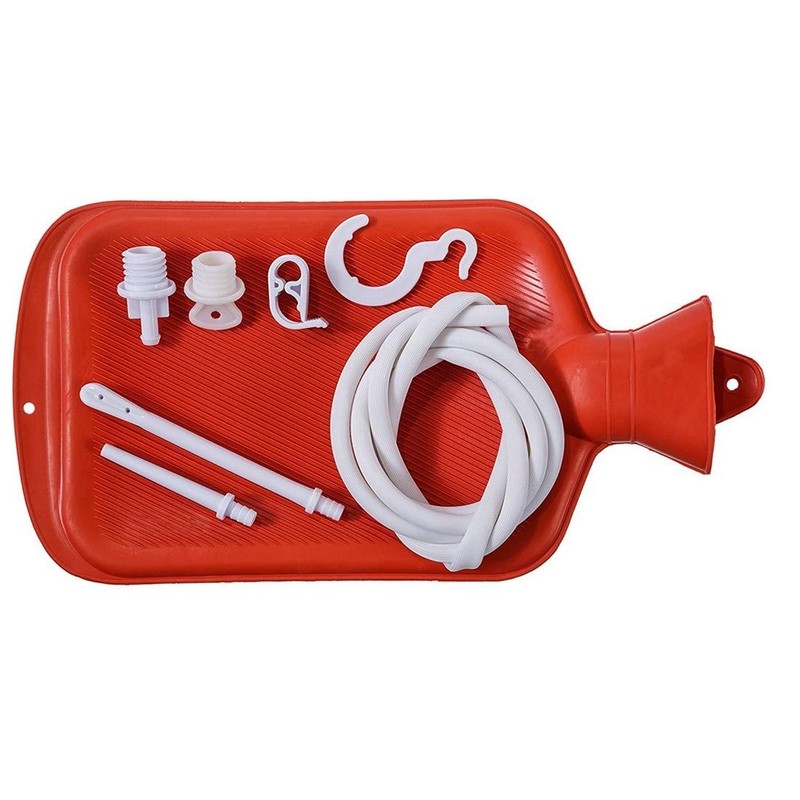 Enema Bag Kit 2 Quart Home Water & Coffee Colon 1 Count (Pack of 1), Red