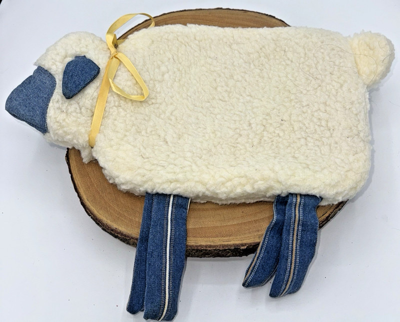 Vintage Avon Fleecy Friend Sheep Hot Water Bottle Cover W/ Hot Water Bottle