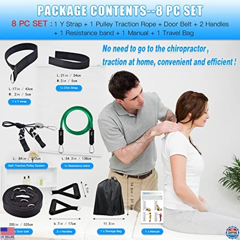 ATENTO Cervical Neck Traction Device - Over Door Spine Decompression Hammock gallery