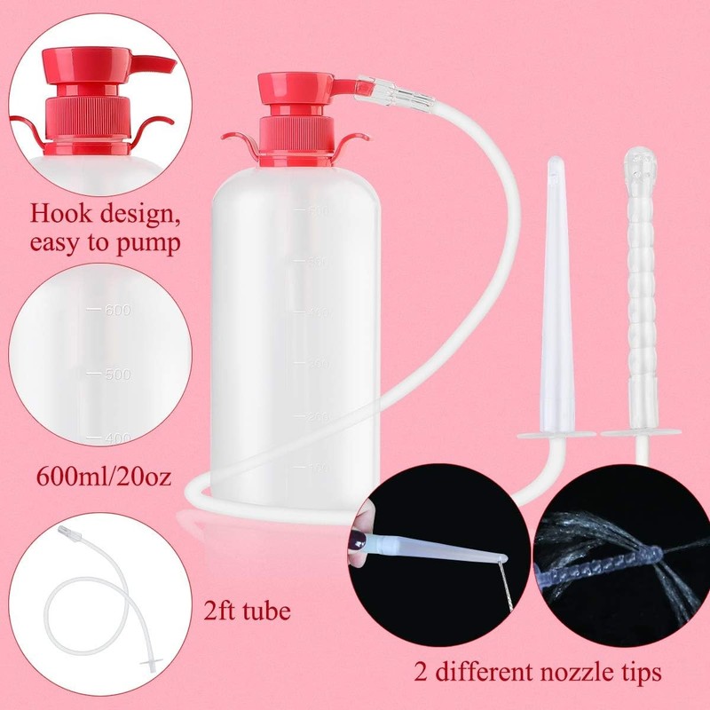LIVE4COOL Douche Bottle for Women Reusable Vaginal Cleansing System, Pink gallery