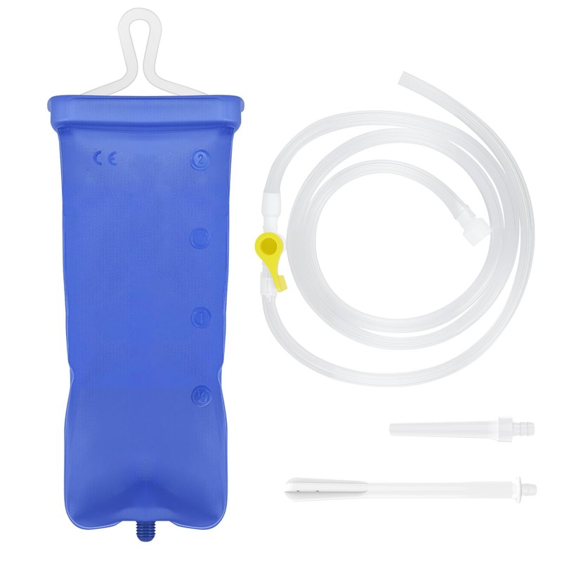 TopQuaFocus 2L Enema Kit Home Coffee Irrigator Set for Men and Blue